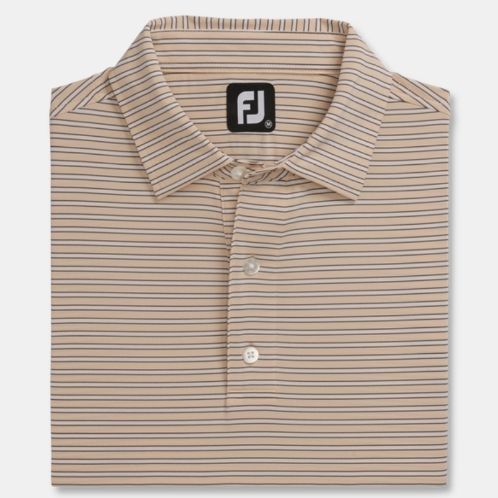 Men's Peach Striped FootJoy Polo